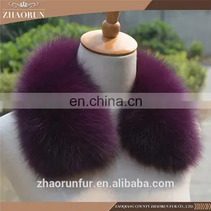 100% Real Winter Multicolor Fox Fur Collar thumbnail-5