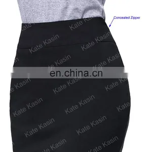 Kate Kasin Occident Women's High Stretchy Hips-Wrapped Pencil Skirt 20" KK000276-1 thumbnail-4