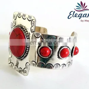 Wholesale Indian Fashion Cuff Bracelets Metal Bangles -brass Bracelets-Wholesale Indian Costume Cuff Bracelets thumbnail-3