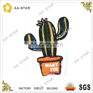 Potted Cactus Design Custom Embroidered Patches for Clothing thumbnail-1