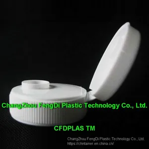 38mm White Ribbed Flip Top Caps,38-400 thumbnail-1