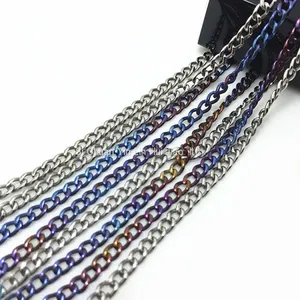 Titanium Necklace, No Nickel Necklace for Sensitive Skin, Simple Modern Titanium Curb Chain Necklace, Elegant Pure Titanium Necklace thumbnail-1