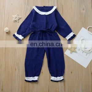 Infants & Toddler Clothes Romper Baby Girls Playsuit Spring Ruffle Linen Onesie thumbnail-3