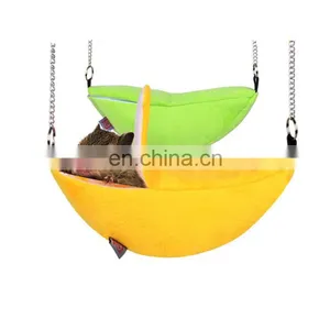 Small Animal Warm Banana Hamster Bed House Cage Nest Hammock for Sugar Glider Hamster thumbnail-1