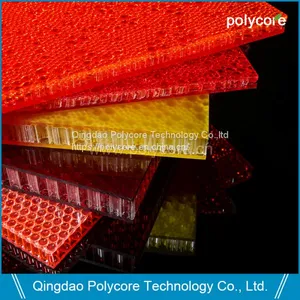 Light Weight Light Transmission Waterproof Fireproof PC Honeycomb Sandwich Panel thumbnail-3