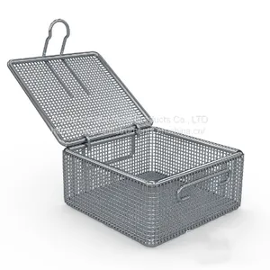 Micro Fine Mesh Baskets With Lids Fine Mesh Boxes With Hinged Removable Lid thumbnail-2