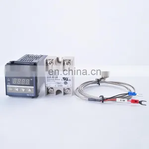 Digital Temperature Controller,REX- C100 Controller Temperature Digital Thermostat+ 40DA SSR Relay+ K Thermocouple 1m Probe thumbnail-3