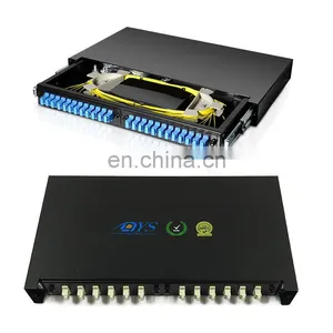 19 Inch Rock Mount ODF 1U 24 Port SC SX Fiber Optic Patch Panel Empty thumbnail-3