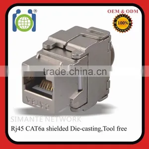 RJ45 CAT6A Tooless Shielded Keystone Jack thumbnail-1