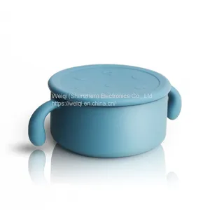 Weiqi Factory Silicone Snack Bowl With Lid Kids Training Snack Bowl thumbnail-1