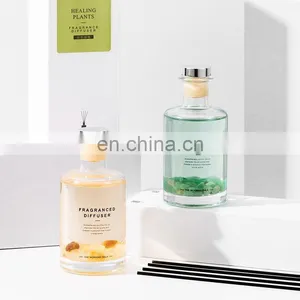 200ml Natural Fragrance Oil Crystal Stone Reed Diffuser for Home Aroma Air Freshener Custom Home Aroma for Home Decoration thumbnail-1