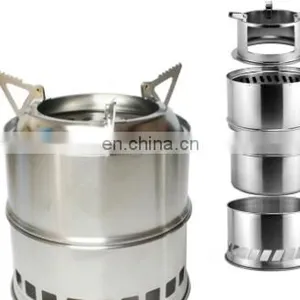Folding Portable Camping Hiking Backpacking Stainless Steel Burning Stove Camp Stove thumbnail-2