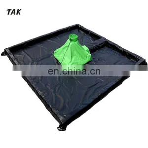 4m X15m Yellow 22 Oz. VCP Material Mini Duck Pond Flexible Foam Wall Oil Barrier Spill Containment Berm thumbnail-4