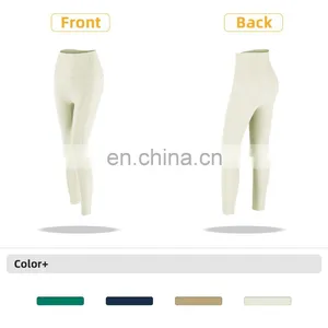 Ribbed High Waisted Leggings Without T Line Gym Outfit Scrunch Butt Yoga Pants Women thumbnail-4