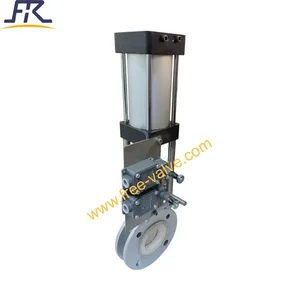3 Inch Pneumatic Stainless Steel Ceramic Lined Knife Gate Valve thumbnail-4
