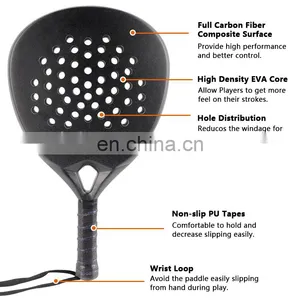 Upgrade Version 12K 18K Carbon Head Custom Protector Pala Paddle Tennis Racket Raqueta De Padel thumbnail-4