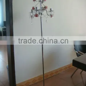 Crystal Chandelier Modern Crystal Floor Standing Light Ceramic Flower Floor Lamp Quality Choice thumbnail-1
