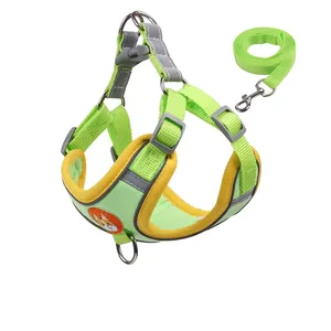 Adjustable Dog Harness Breathable Soft Mesh Straps Nylon Pet Dog Harness With Reflective Logo thumbnail-3