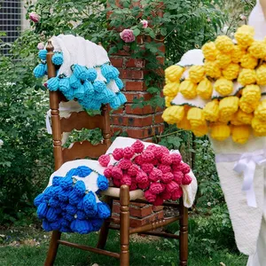 YELLOW ROSE CROCHET FLOWER BOUQUET BLANKET GIFT thumbnail-2