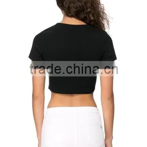 2015 China Manufacturer Customized Ladies Sexy Crop Tee Shirt Quality Choice thumbnail-4