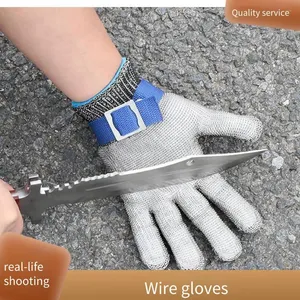 Stainless Steel Level 5 Cut-resistant Wire Gloves for Hand Protection in Slaughtering and Gardening, Labor Protection Cut-resistant Gloves thumbnail-3
