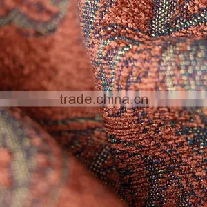 Red Jacquard Sofa Fabric Polyester Microfiber Fabric thumbnail-5