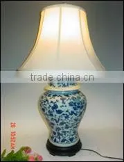Chinese Antique Blue-and-White Ceramic Lamp thumbnail-1
