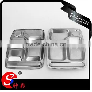 Wholesale Stainless Steel 5 Compartments Lunch Box/Tiffin Box/ Student Lunch Plate thumbnail-1