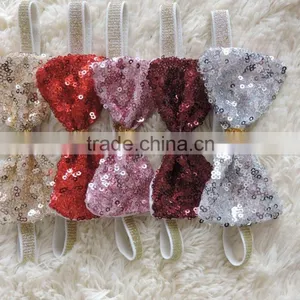 2016 Sequined Colorful Baby Girls Hair Accessory Big Bow Style Sparkling Kids Headbands thumbnail-3