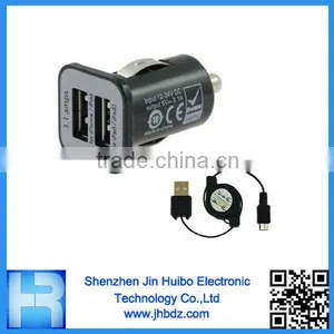 2000mA Micro Dual USB Travel Charger for Car By Jin Huibo thumbnail-1