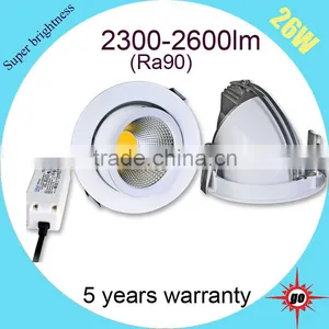 CE RoHS Approval Ajustble 26w CRI90 COB Led Gimbal Downlight thumbnail-4