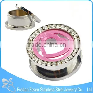 Gold Plated Surface Engraved Ear Tunnel Plugs Body Piercing Jewelry thumbnail-6
