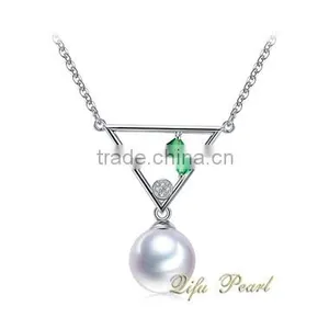 2015 Factory Direct Sale 14Carat White Gold Freshwater Pearl Necklace Jewelry Wholesale Necklace Mounting thumbnail-1