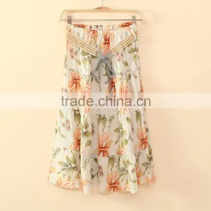 Ladies Bohemian Style Long Linen Printed Dress thumbnail-1