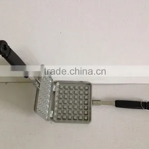 Aluminum Die Cast Non Stick Waffle Iron Maker on Camp Fire thumbnail-3