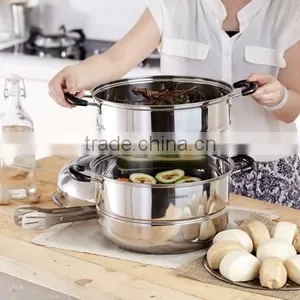 EM Brand New Design Instock OverstockMore Than 28 cm Stainless Steel Steamer/steamer&CXharms Induction Cooking Pot Fabrication thumbnail-3