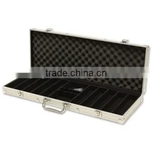 500 Piece Tournament Poker Chip Set Aluminum Carrying Case With Handle New thumbnail-2