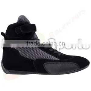 Black Color and Grey Mesh Racing Boot thumbnail-1