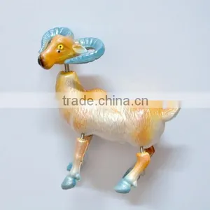4 Inch Pearl Powder Colorful Goat Plastic Fridge Magnets thumbnail-5
