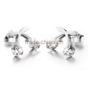 Hot Sale Popular Design Stainless Steel Zircon Earring for Girls thumbnail-4