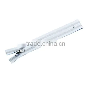 White Nylon Zipper With Metal Puller thumbnail-2