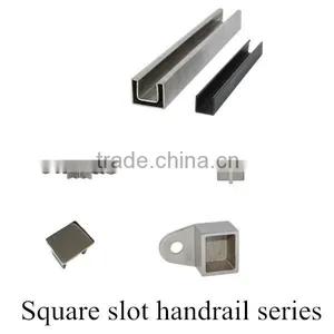U Shape Stainless Steel Slotted Pvc Pipe Mini Top Rail for Frameless Glass Railing Design thumbnail-1