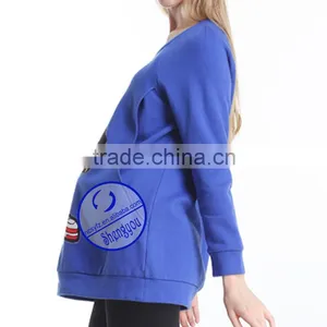 Custom Wholesale 100% Cotton Fleece Maternity Clothes Breastfeeding Clothes Hoodies & Sweatshirts thumbnail-4