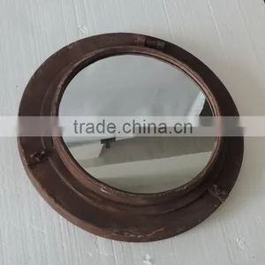 Round Industrial Style Rustic Iron Wall Mirrors thumbnail-1