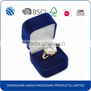 Best Selling High Quality Engagement Custom Velvet Style Ring Box thumbnail-1