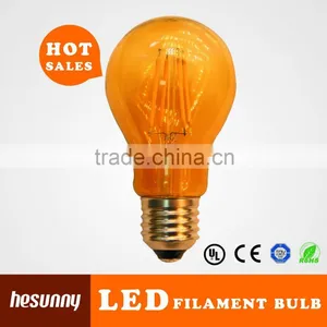 360 Degree A60 4W Dimmable Led Filament Bulb Amber thumbnail-1