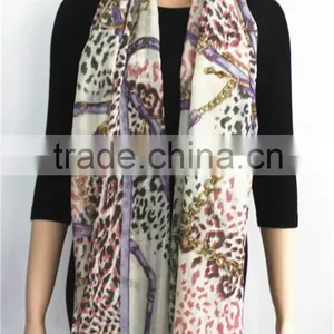 Shackles Printed Wool Scarf With Fringe thumbnail-1