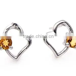 925 Sterling Silver Citrine Earring thumbnail-1