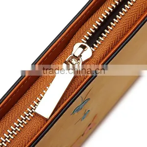 Fashion Trendy Pretty Women Rose Red Leather Zipper Clutch Wallets With Card Slots thumbnail-5
