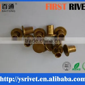 4*6mm Hollow Tubular Brass Rivet, Flat Head Semi Tubular Rivet thumbnail-1